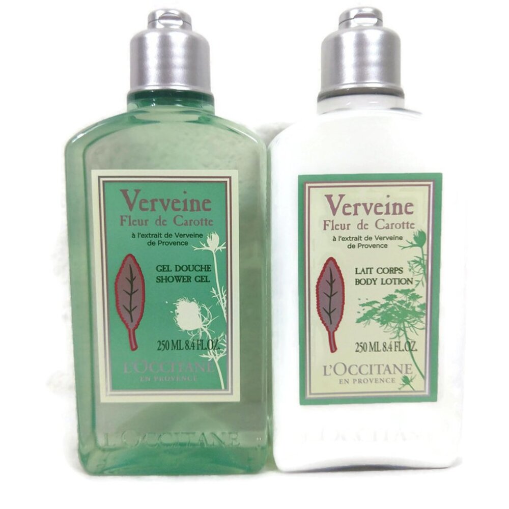 L'Occitane LIMITED EDITION Verbena Carrot Flower Body Set 250ml X 2 NEW